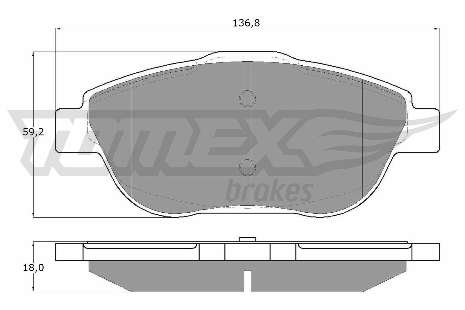 Sada brzdových destiček, kotoučová brzda TOMEX Brakes